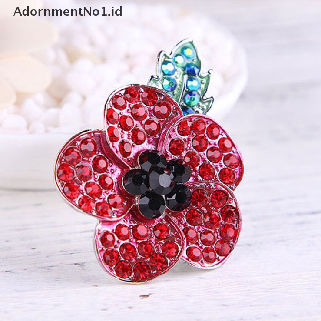 1pc Bros Pin Enamel Desain Poppies 1 ^ AdornmentNo1 ^ Untuk Dekorasi Natal