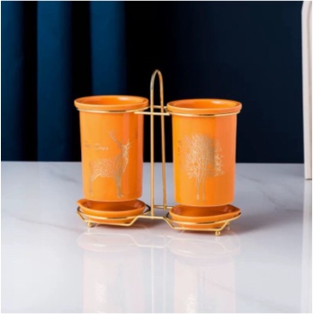 

Promo Spoon Holder Gold Deer Ceramic / Set Tempat Wadah Sendok Keramik Emas - Orange Murah