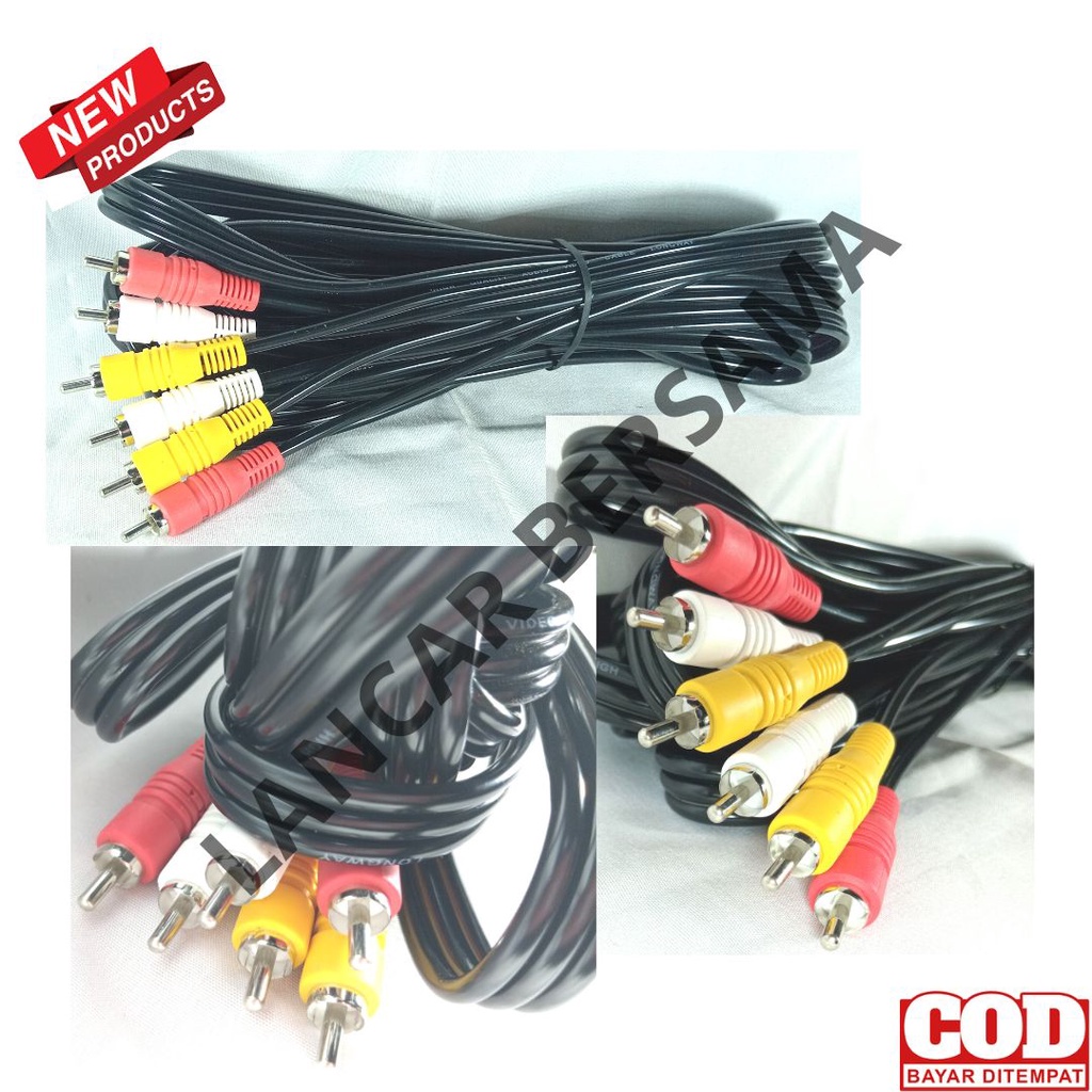 KABEL RCA / JACK/JECK/JEK RCA 3R-3R,2R-2R,3.5R-2R 5M HITAM LONGWAY