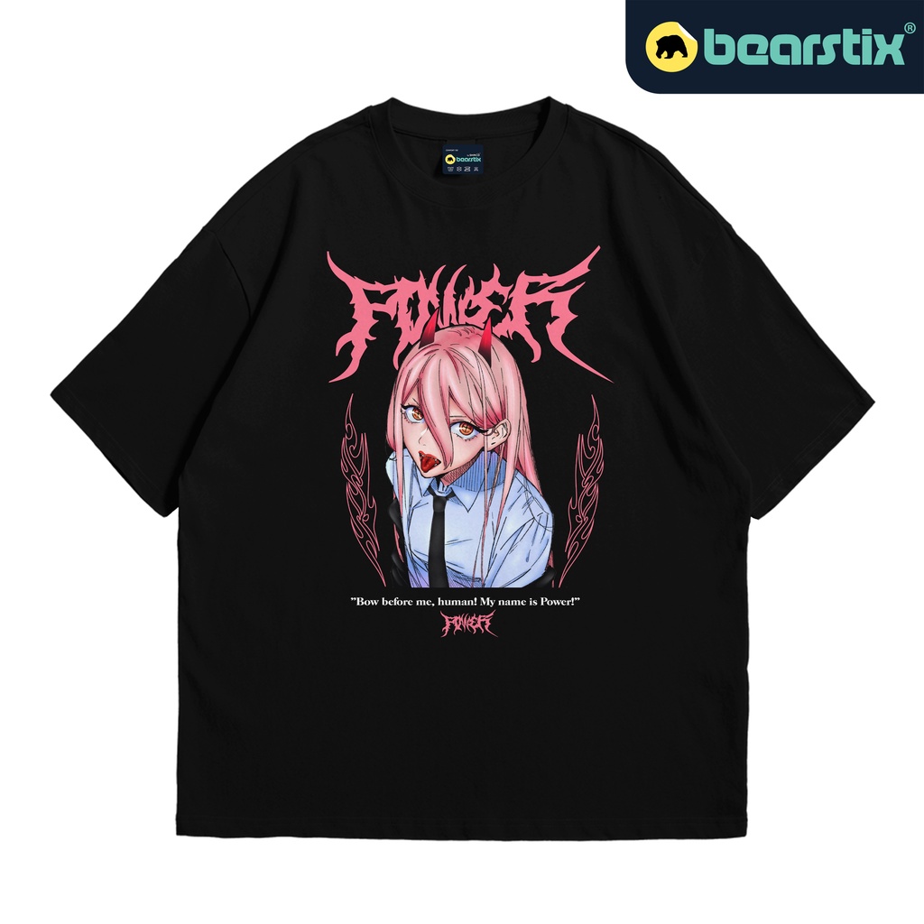 BEARSTIX - T-Shirt Oversize Chainsawman - Kaos Power - Baju Anime Streetwea - Kaos Power Chainsawman