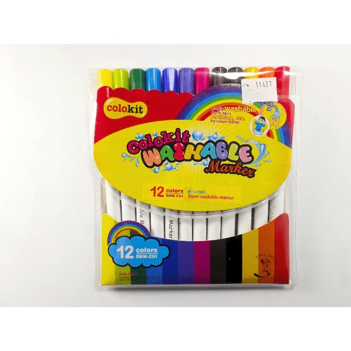 

Spidol Warna Washable Marker COLOKIT SWM-C01 12 Colors (0251637)