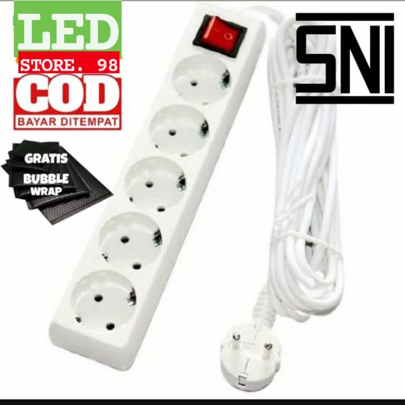 KABEL COLOKAN LISTRIK 5 LUBANG ON OF OF PLUS INDIKATOR LED