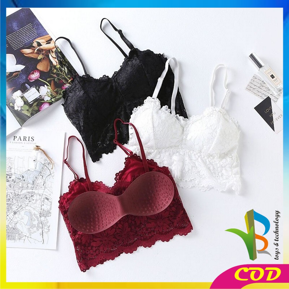 RB-P46-49 Pakaian Dalam Wanita Bra Renda Bralette Lace / Bra Crop Top Sport Bra Push Up Tanpa Kawat