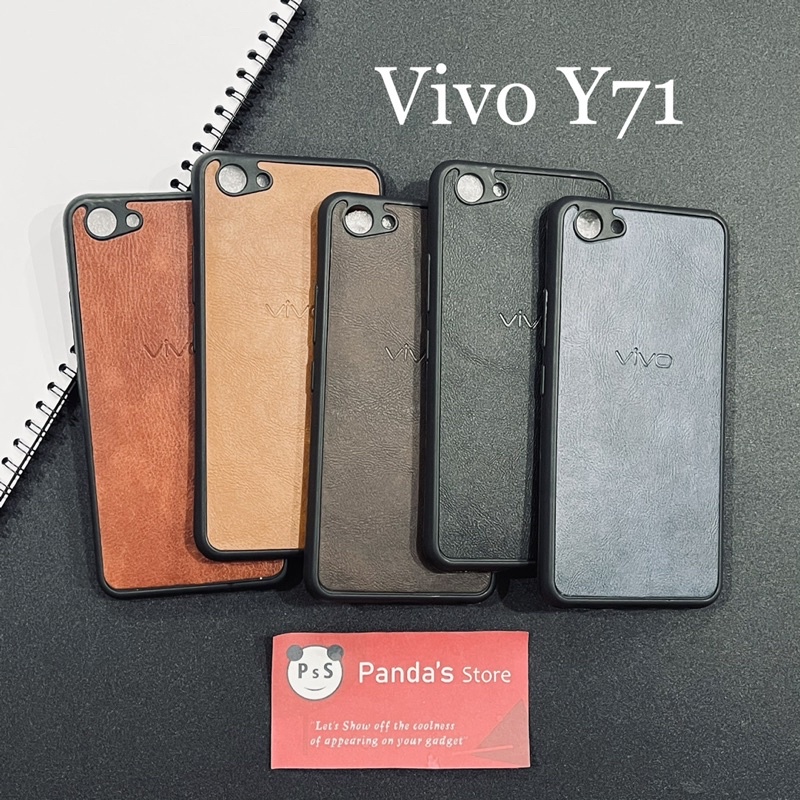 Leather Case Vivo Y71 Softcase Kulit Elegan Casing Slim Fit