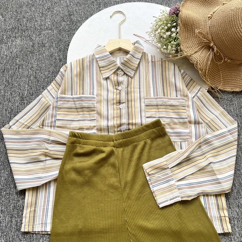 MAURA ONE SET|KEMEJA SALUR + KULOT KNIT