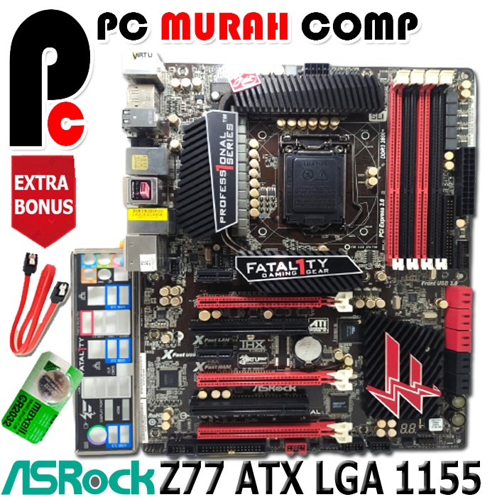 Mainboard Mobo Motherboard Z77 ATX Soket LGA 1155