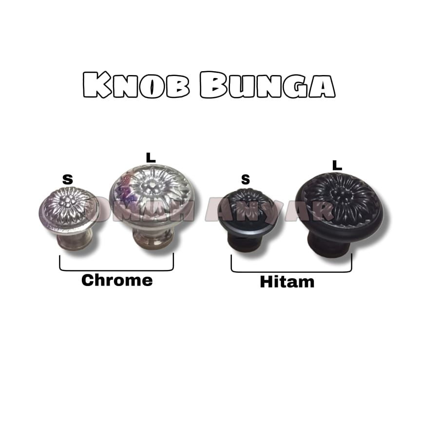 Knob Knop Tarikan Lemari OBRAL MURAH Knob Bunga