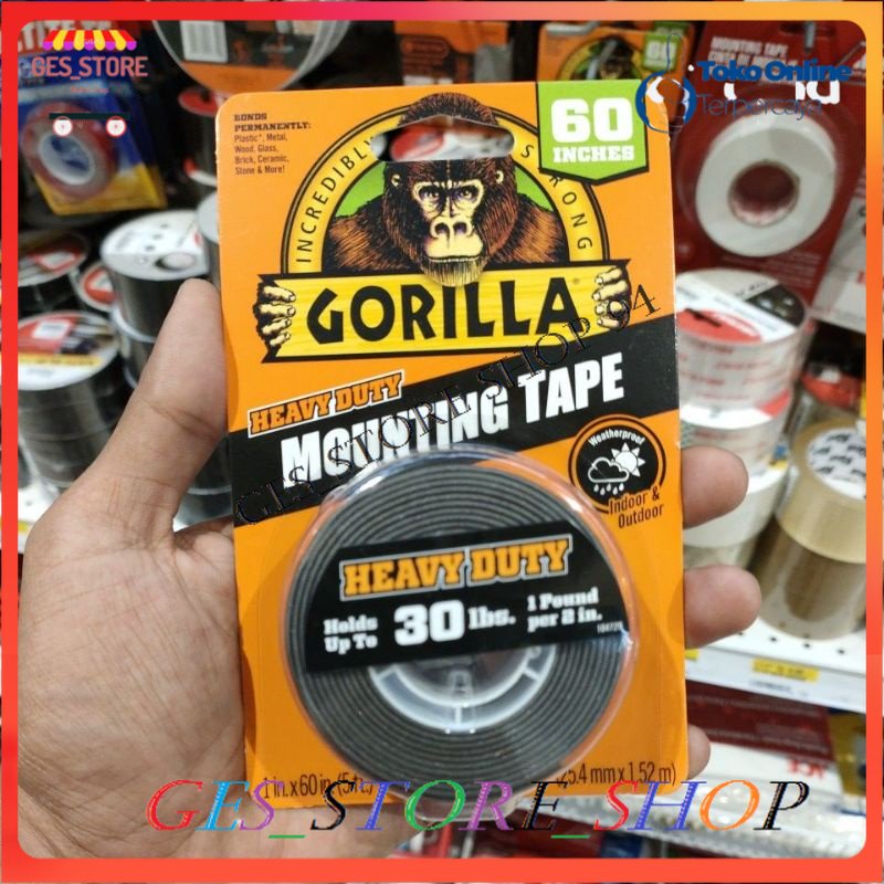 

Gorilla Double Tape Heavy Duty Black 25 mm x 1,52 M Double Tape Outdoors indoor