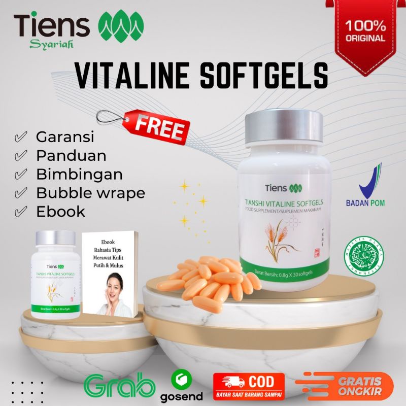 Paket Vitaline Tiens 1 Botol Vitaline Isi 30 Softgels Original 100% Tianshi Pemutih Tubuh Badan