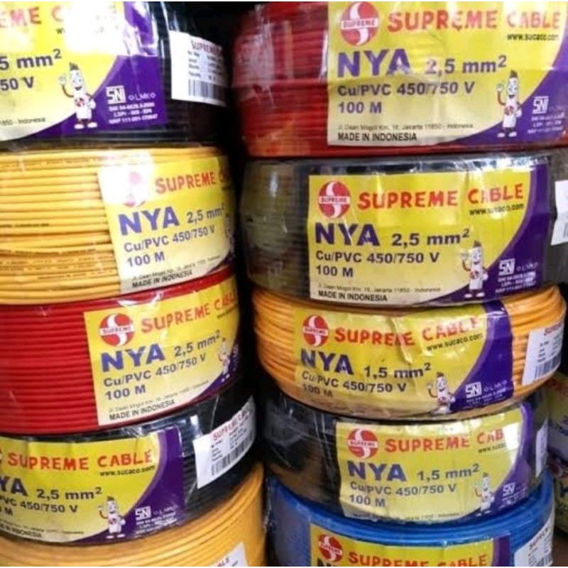 KABEL NYA 2,5MM SUPREME / KABEL LISTRIK KAWAT TUNGGAL  / 100 METER