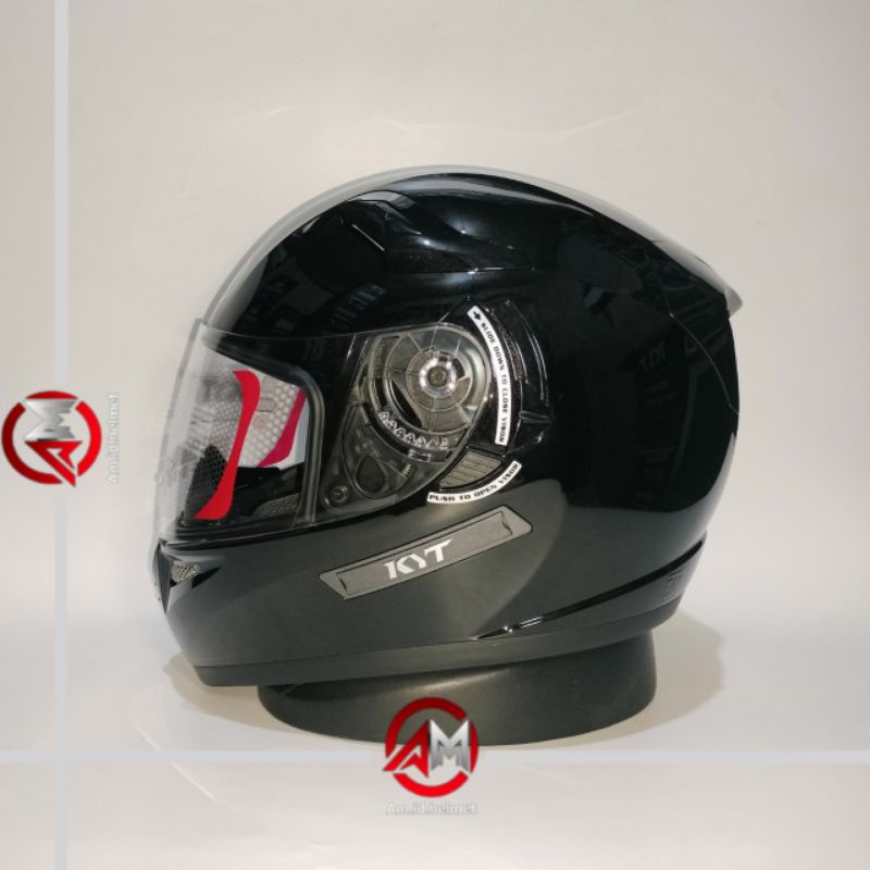 HELM KYT K2 RIDER SOLID BLACK GLOSSY DOUBLE VISOR FULL FACE KYT HELM K2R