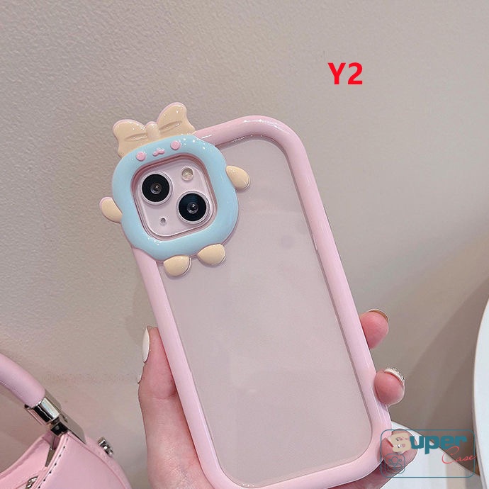 Casing Vivo Y35 Y16 Y02s Y51 2020 Y31 2021 Y53s Y51A Y22 Y91 Y93 Y95 Y91C Y15s Y01 V23 V23E T1 Y55 Y75 Motif Macaron 3D