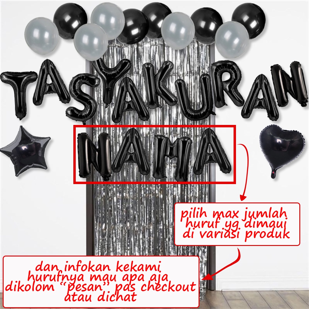 [PAKET] Dekorasi Balon Warna Warni SIMPLE TASYAKURAN CURTAIN Backdrop Acara Syukuran