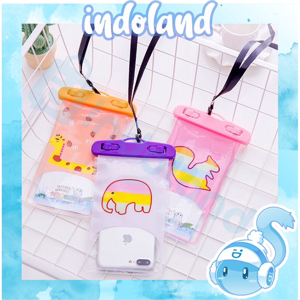 ☀INDOLAND☀ Sarung Waterproof Handphone Sarung HP Anti Air Motif Lucu R647