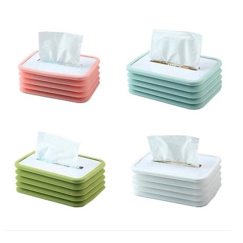 Kotak Tisu Flexibel Tempat Tisu Lipat Kotak Tissue Foldable Silicone Lifting Tissue Box Serbaguna