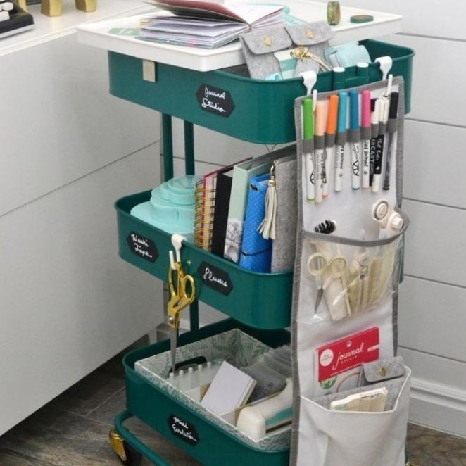 Rak Besi Serbaguna Roda Troly Ike4 Rak Salon Rak 3 Susun