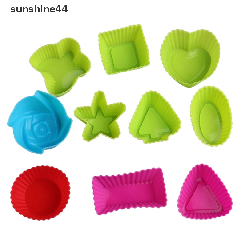 Sunshine 1Pc Cetakan Kue DIY Bentuk Bervariasi Bahan Silikon