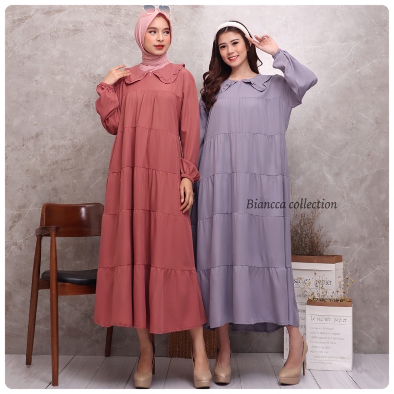 FLAS SALE LILY MIDI DRESS SHAKILA LONG TUNIK ALL SIZE FIT XXL JUMBO BUMIL MURAH GROSIR