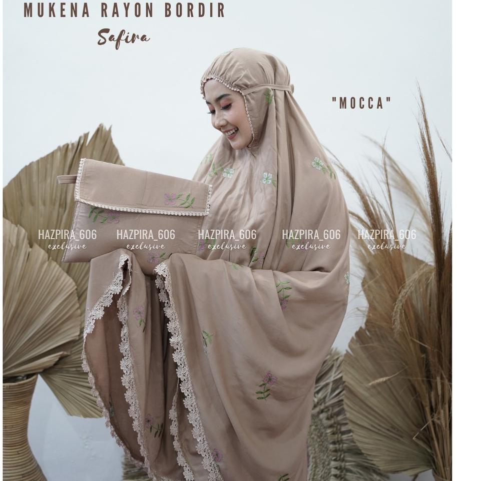 ニ MUKENA DEWASA KATUN RAYON BORDIR SAFIRA JUMBO BARU 2996 ✯