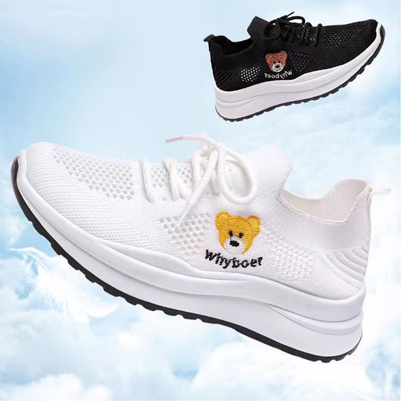 Sepatu Sneakers Wanita Bear Design Kekinian - X-2