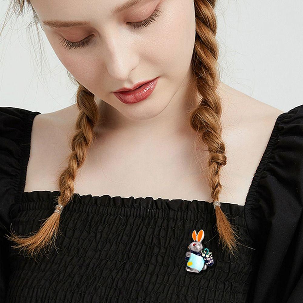 Agustina Wanita Bros Lucu Manis Kartun Sweater Aksesoris Niche Desain Jas Berlian Imitasi Paduan Aksesori Pakaian