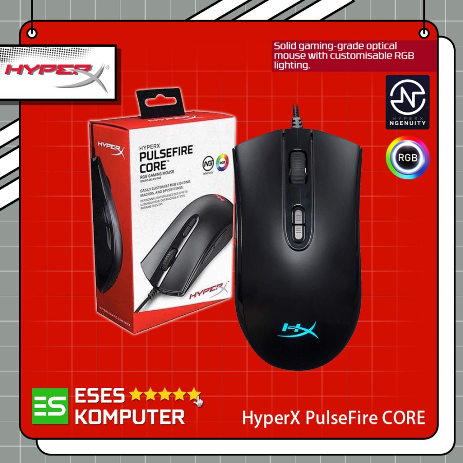 Mouse HyperX PulseFire Core RGB - Ergonomic Gaming Mice - Kingston Ori