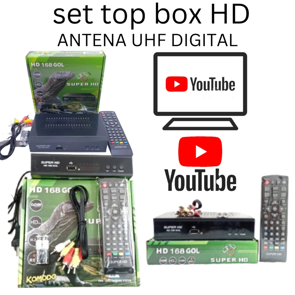 set top box smart stb digital receiver tv super hp 168 gol komodo termurah bisa nonton youtube wetv 