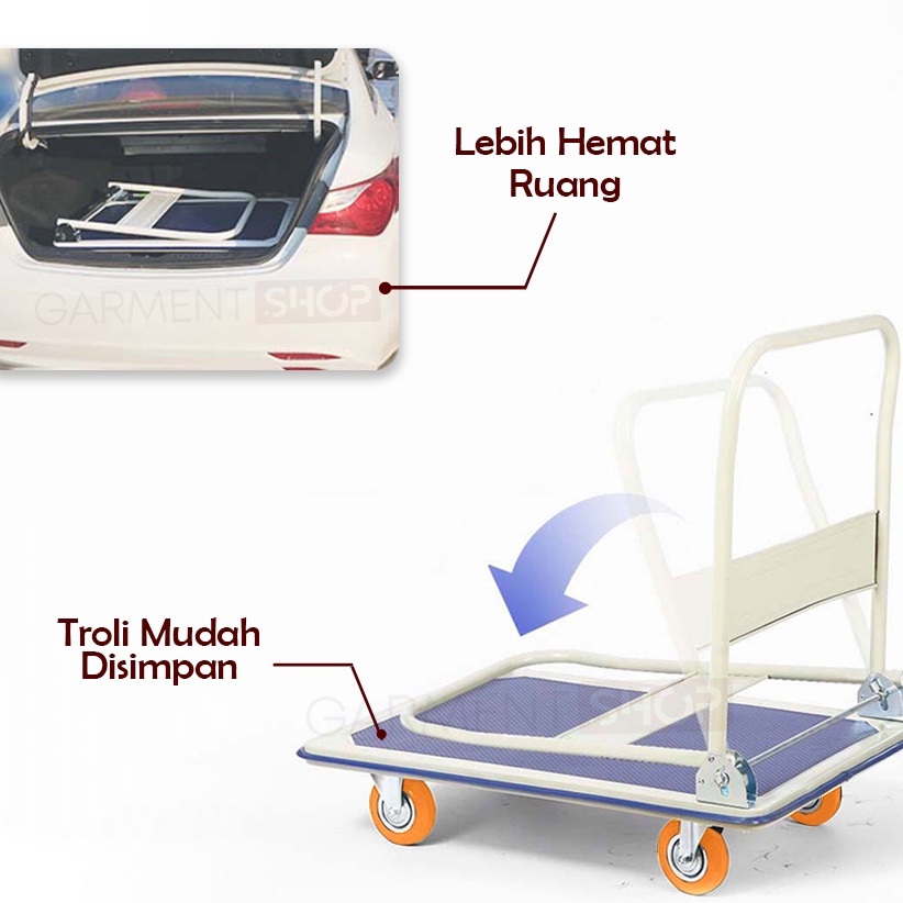 Troli Barang Lipat Hand Truck Model Besi 150 Kg sunc kuning hitam biru