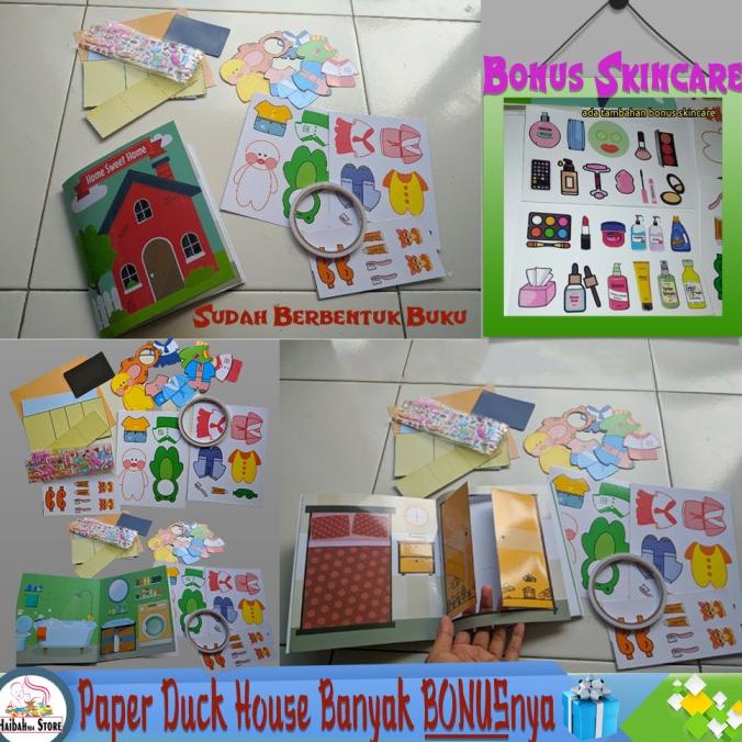 Mainan Kertas Bebek Viral Paper Duck House Quite Book BELUM DIRANGKAI