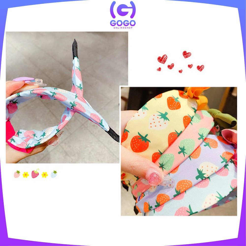 GOGO-C741 Bando Anak Bandana Kain Motif Pita Kupu Model Simpul Headband Aksesoris Rambut Wanita Ala Korean Style Import