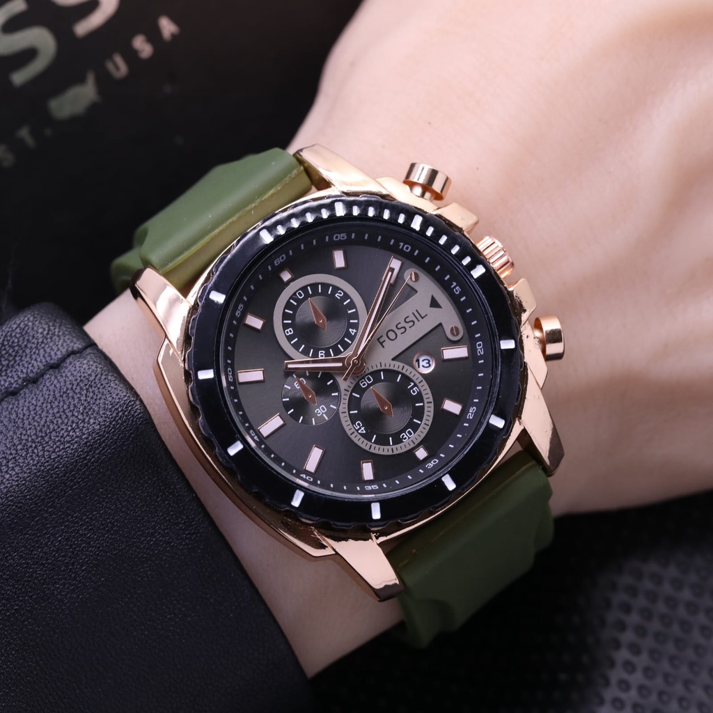 Grosiran Jam Tangan Pria 4695TL Analog Strap Rubber Tanggal Aktif Free Box Jam Tangan dan Baterai Cadangan