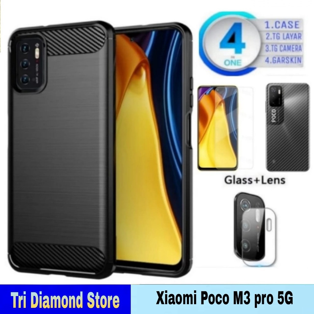 PAKET 4 IN1 CASE XIAOMI POCO M3 PRO 5G 2021 IPAKY SUPER EXCELLEN