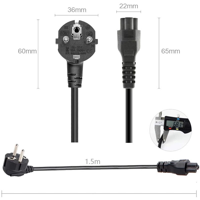 Actual【COD】Cabel Power PC 1.5 Meter C5 / Cabel Power Monitor / Cabel Computer / Cabel Power CPU