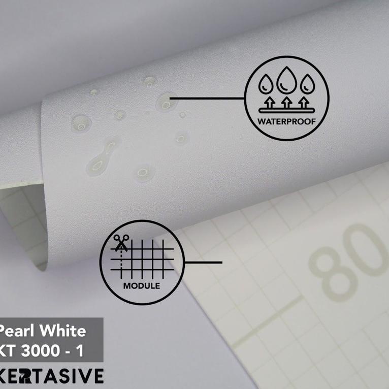 Menarik.. KERTASIVE PEARL WHITE KT3 sticker lem pelapis walpaper waterproof putih mutiara decon deco