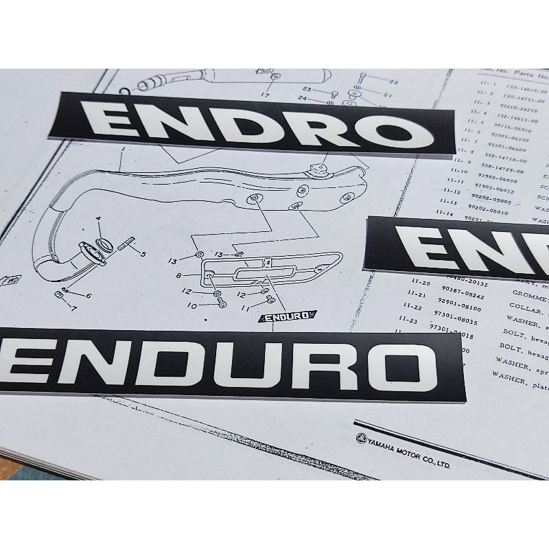Sticker ENDURO Trail DT100 Untuk Ram Knalpot Yamaha DTx DTb Aplikasi Kesemua Tahun DT Tril Tua vinta