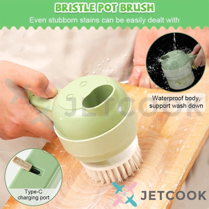 JetCook Blender Portable Multifungsi USB Alat Potong Sayur Bumbu Dapur Praktis Food Chopper Sikat Elektrik