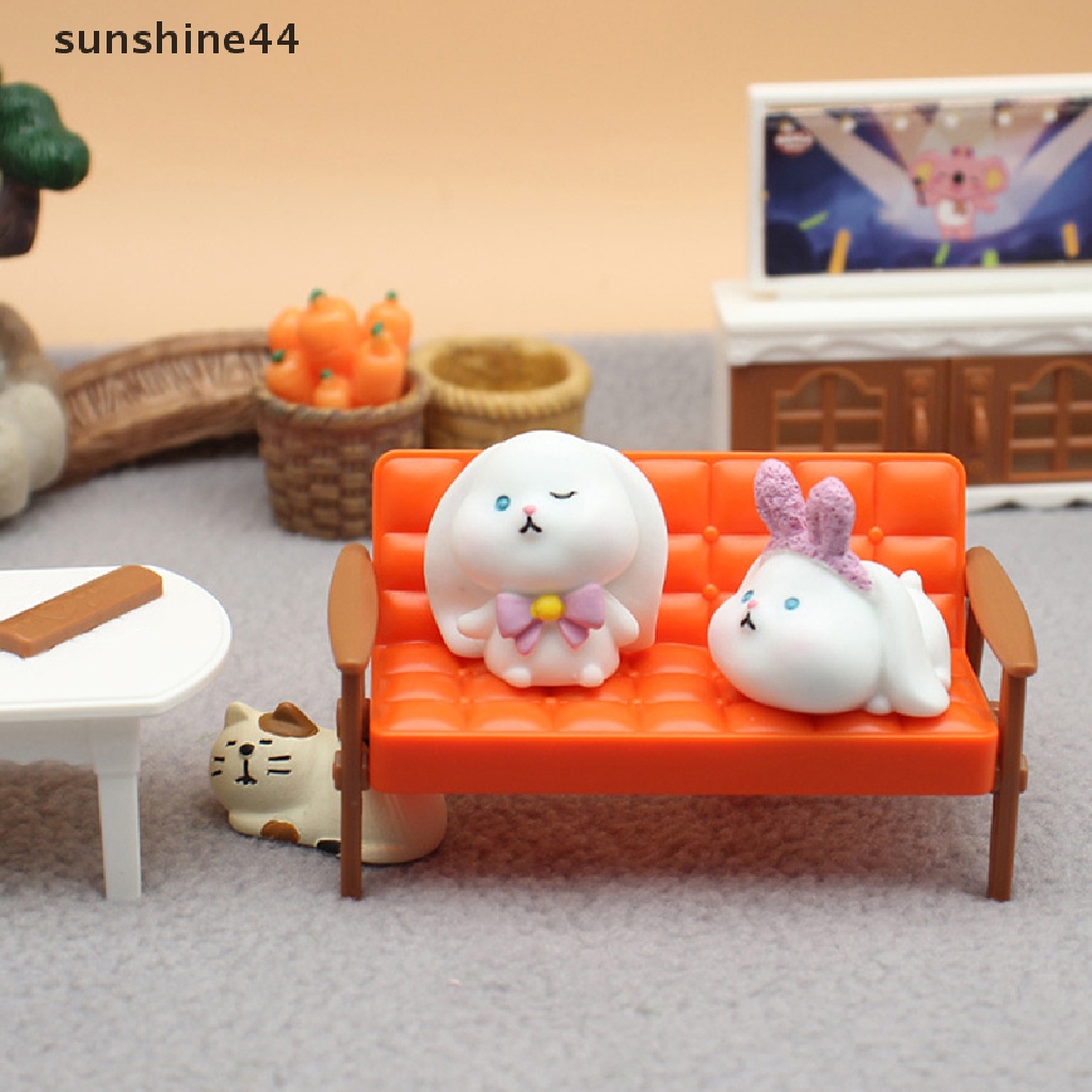 Sunshine 1pc Miniatur Kelinci Bahan Resin Untuk Dekorasi Taman Mini / Craft DIY