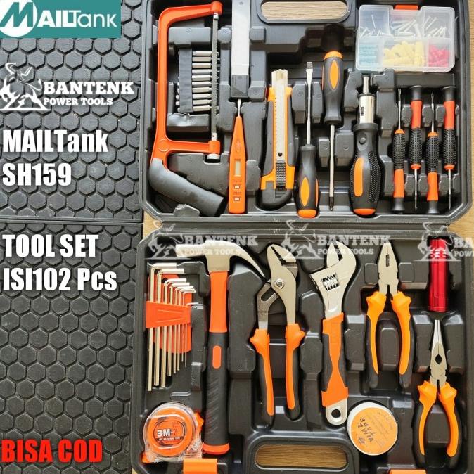 Tool Box Set 102Pcs Mailtank Sh159. Tool Set Box Lengkap. Obeng Set