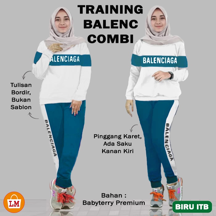 Baju Setelan Olahraga Senam Training Wanita B Combi L XL XXL XXXL LMS 07352 07356 07360 07364