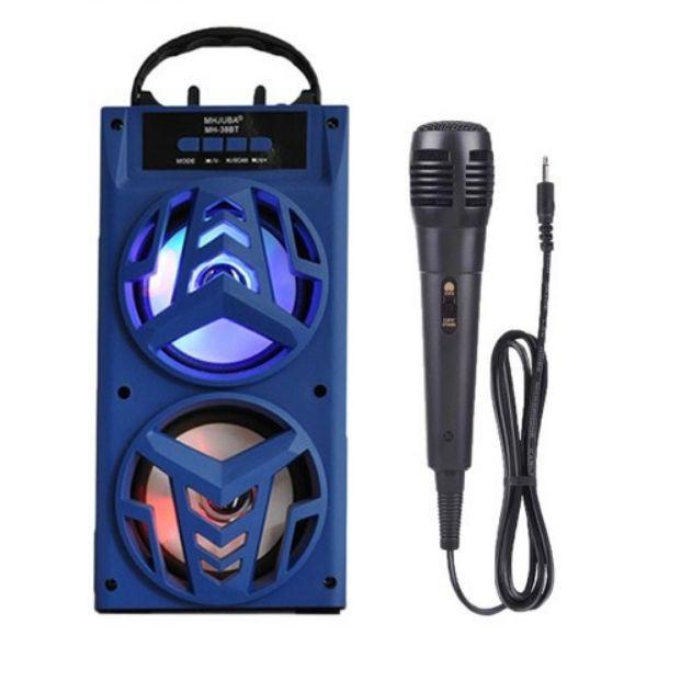 Speaker Bluetooth Karaokean MH-38BT MH-36BT Bonus Mic Karaoke. FM Radio USB Memory Card AUX MIC