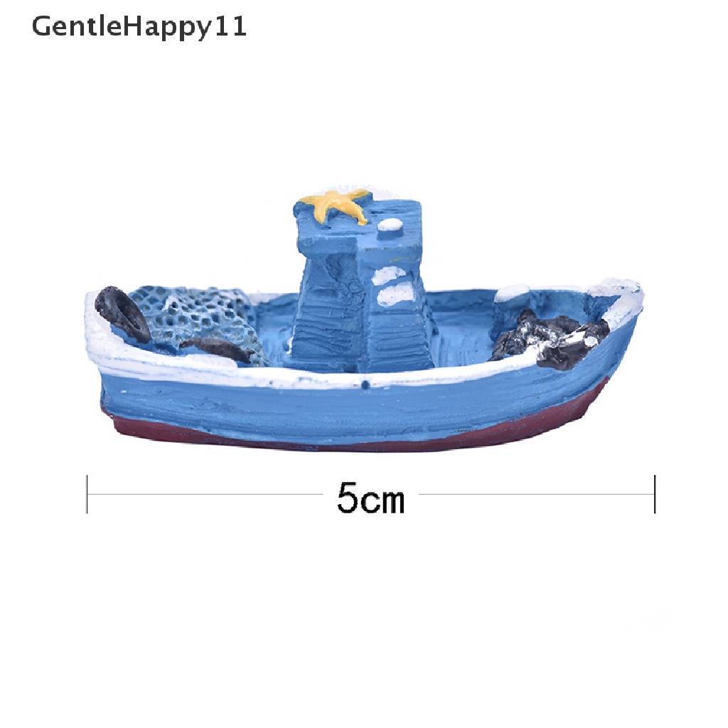 Gentlehappy Pop 1pcs Yacht Kapal Nelayan Perahu Miniatur Peri Taman Rumah Rumah Kerajinan Micro Lansekap Dekorasi DIY Aksesoris id