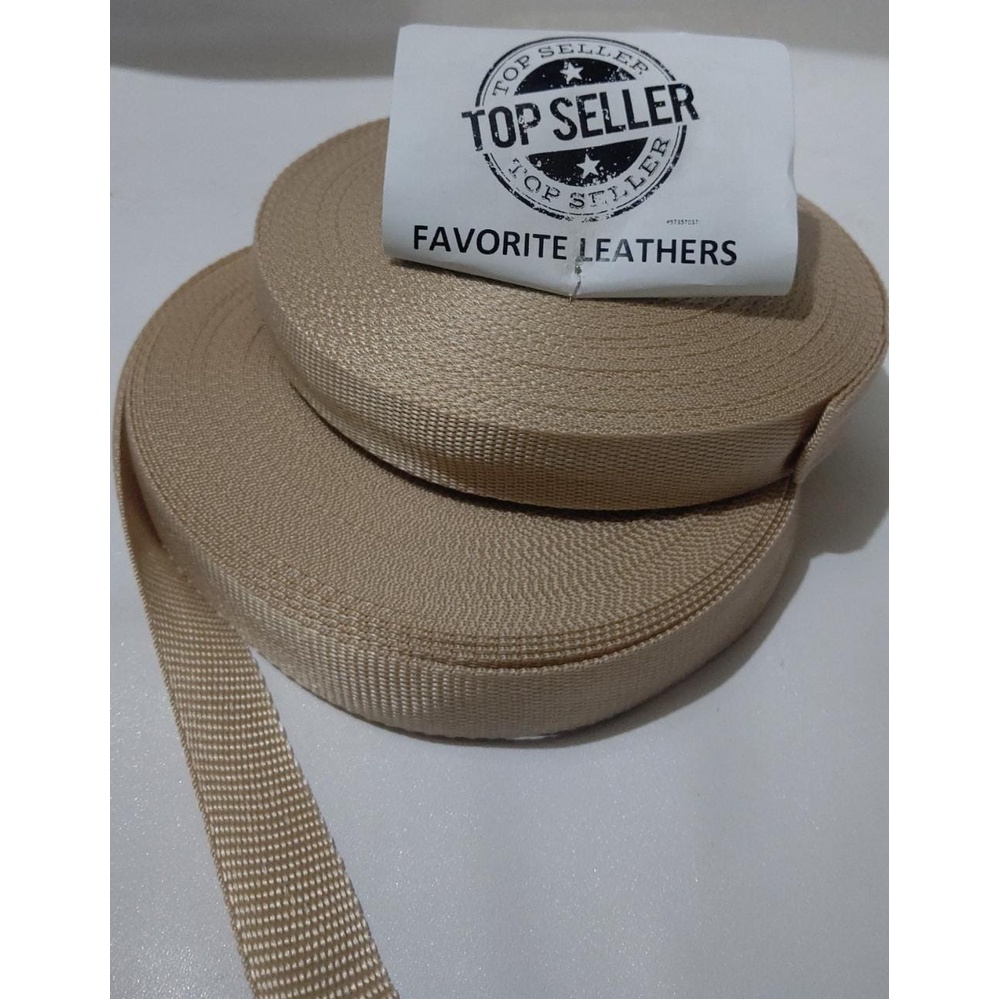 Nylon Webbing KK25 UKURAN 2,5CM /25MM / UKURAN 24METER / HARGA PER ROLL WARNA CREAM 122