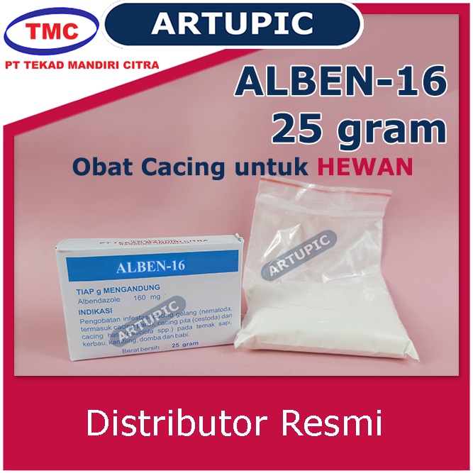 Albendazole 16% 25 gram Obat Cacing Sapi Babi Kambing Anjing Kucing Kerbau Kuda Domba Hewan Ternak