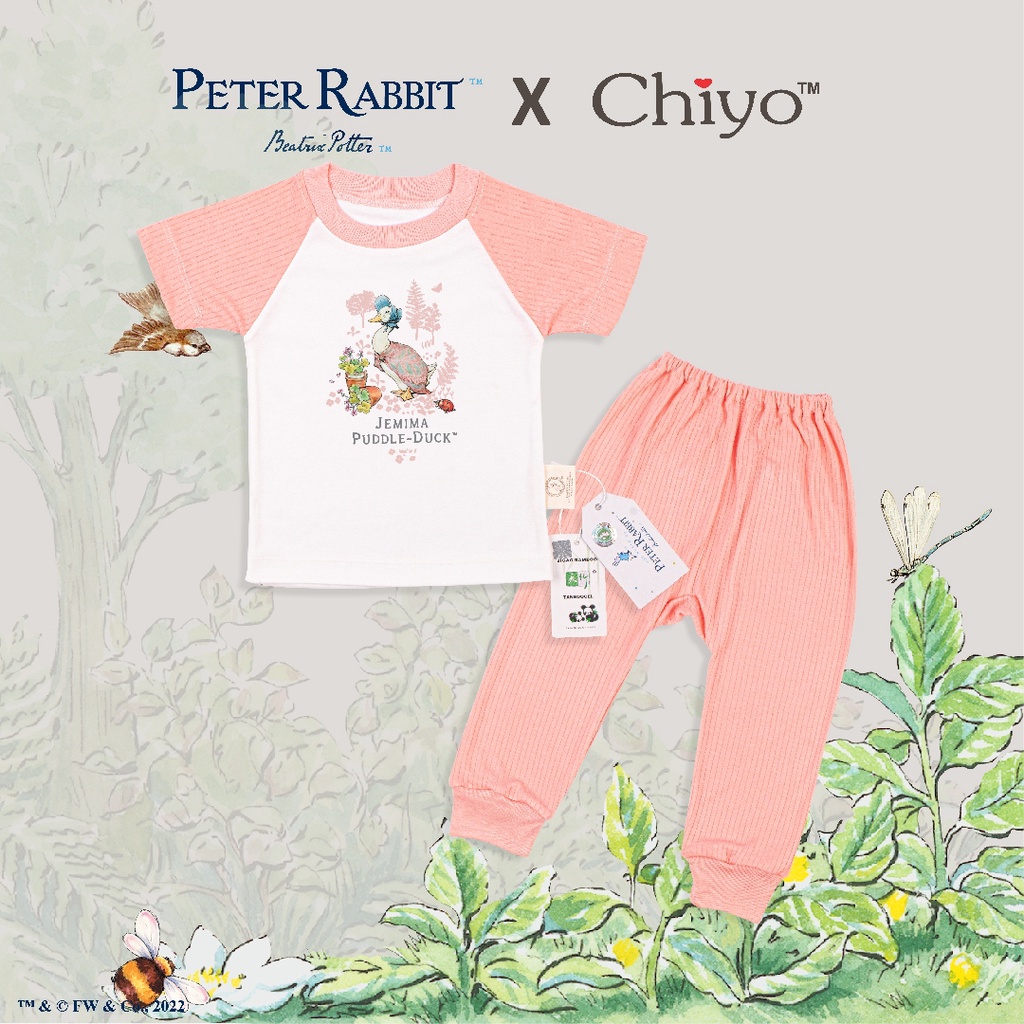 Set Obl Raglan Pendek + Celana Panjang Peter Rabbit Size S - XXL (Pink)