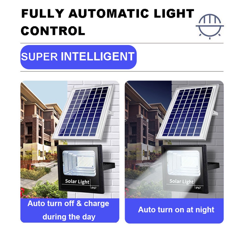 【COD】NEW LAMPU SOROT SOLAR CELL / 500 Watt LAMPU LED TENAGA MATAHARI / LAMPU PANEL SURYA / LAMPU TEMBAK SOLAR CELL 30W/100W/200W/300W