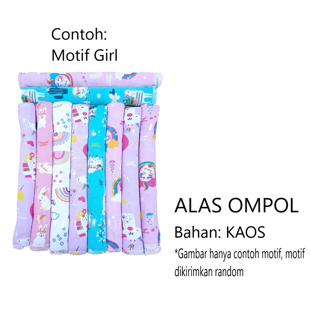 FLOWER (1pack) Alas Ompol FLANEL atau KAOS uk 60x45 (cm) isi 10pcs