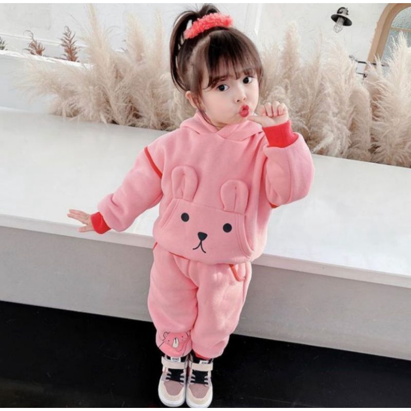 setelan baju anak perempuan/HODDIE anak perempuan 1-5 tahun