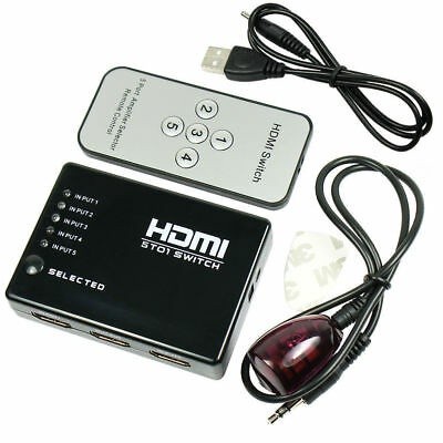 HDTV Switch 5 Ports with Remote Converter/ Hdmi Switch 501+Remote