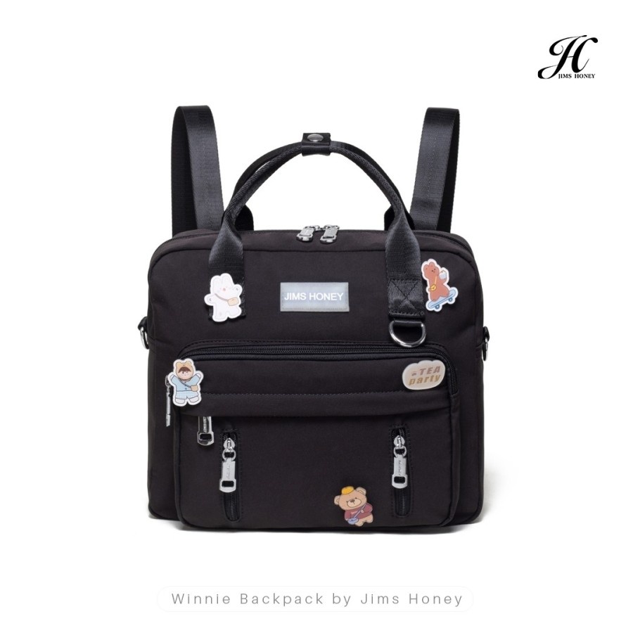 Jims Honey - Winnie Backpack Ransel Multifungsi Tas Laptop 13 Inch - BLACK