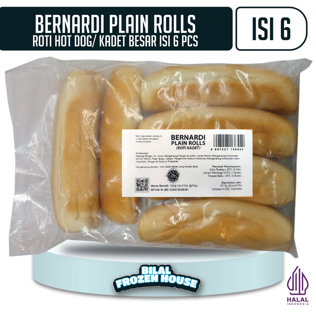 

Bernardi Plain Roll - Roti Kadet/Roti Hotdog Isi 6 PCS